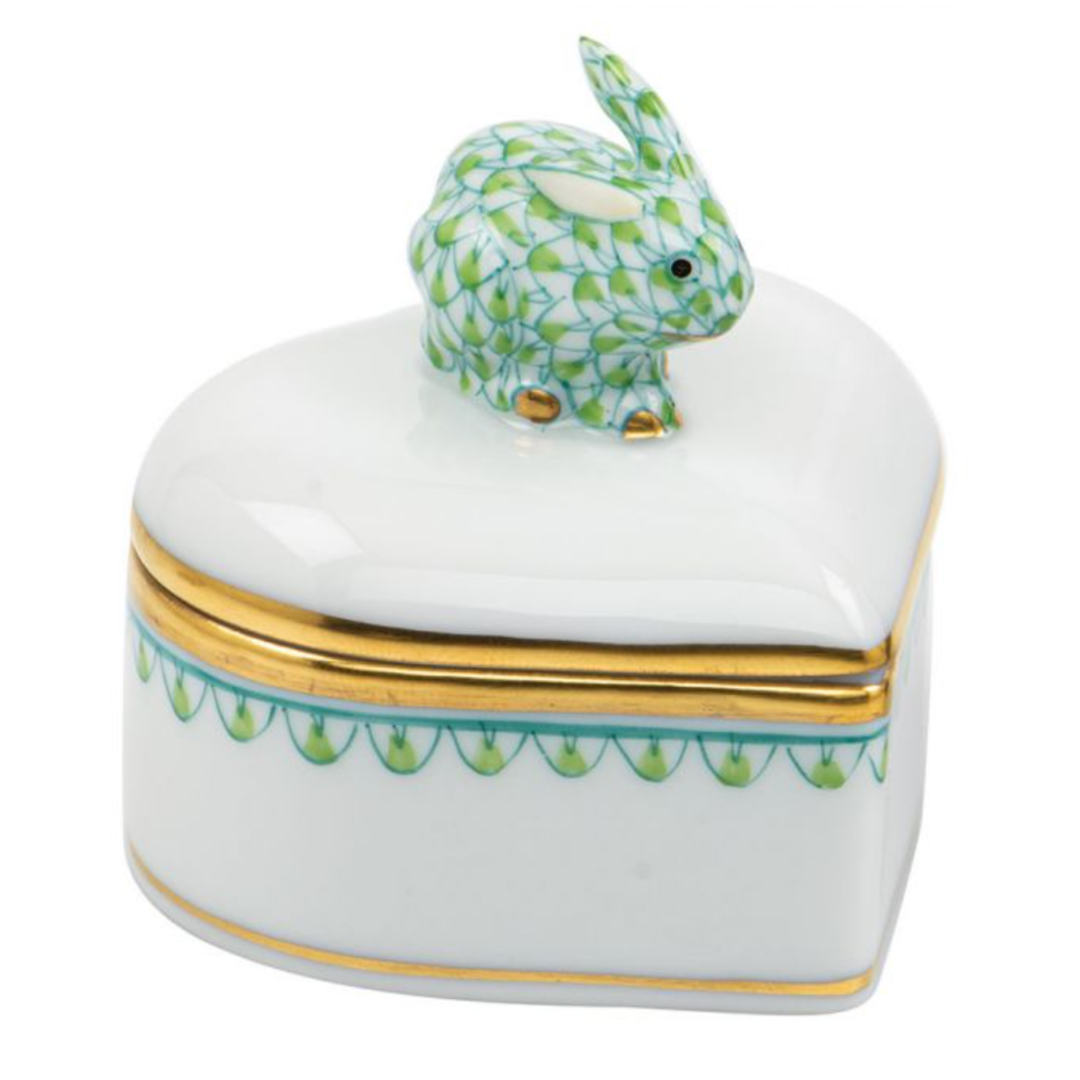 HEREND Heart Box With Bunny KEYLIME