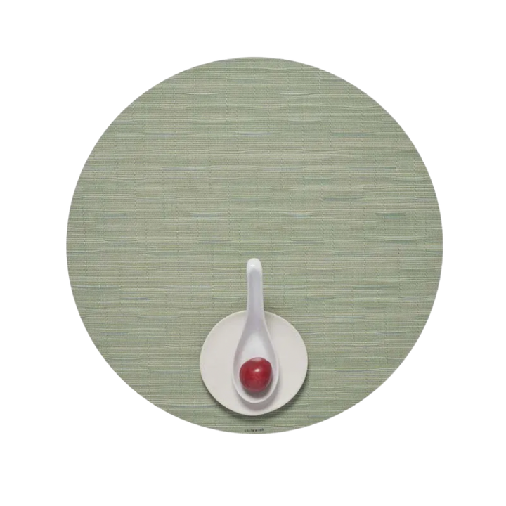 CHILEWICH PLACEMAT SPRING GREEN 15" ROUND