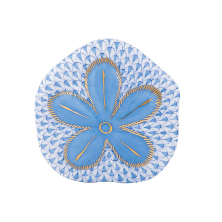 HEREND Puffy Sand Dollar BLUE