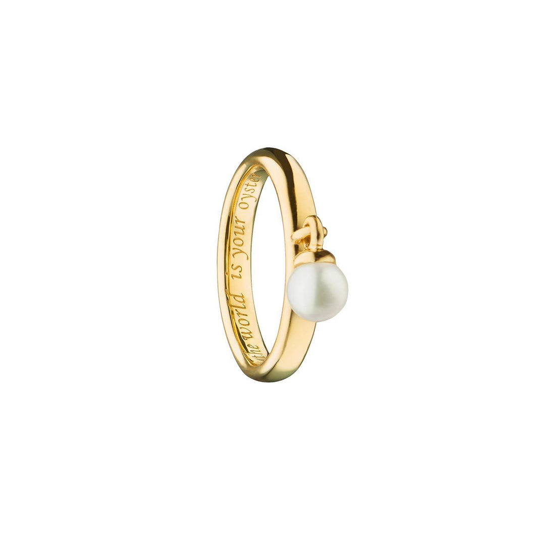 MONICA RICH KOSANN 18K YELLOW GOLD WITH PEARL POESY RING