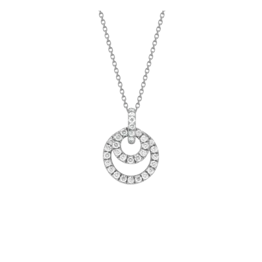 GUMUCHIAN 18K WHITE GOLD MOON PHASE NECKLACE WITH DIAMONDS