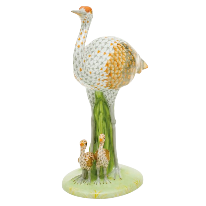 HEREND Multicolor Limited Edition Sandhill Crane and Babies