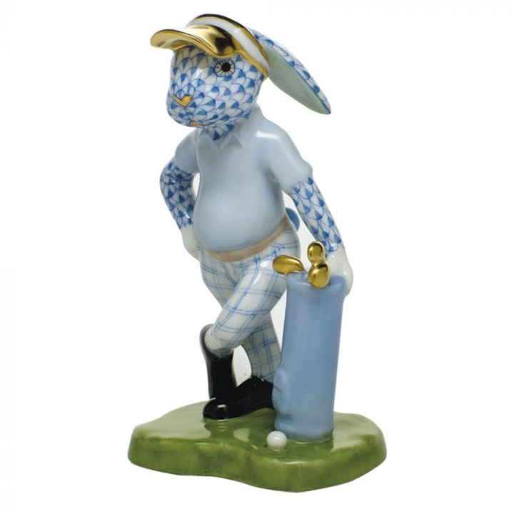 HEREND Golf Bunny BLUE