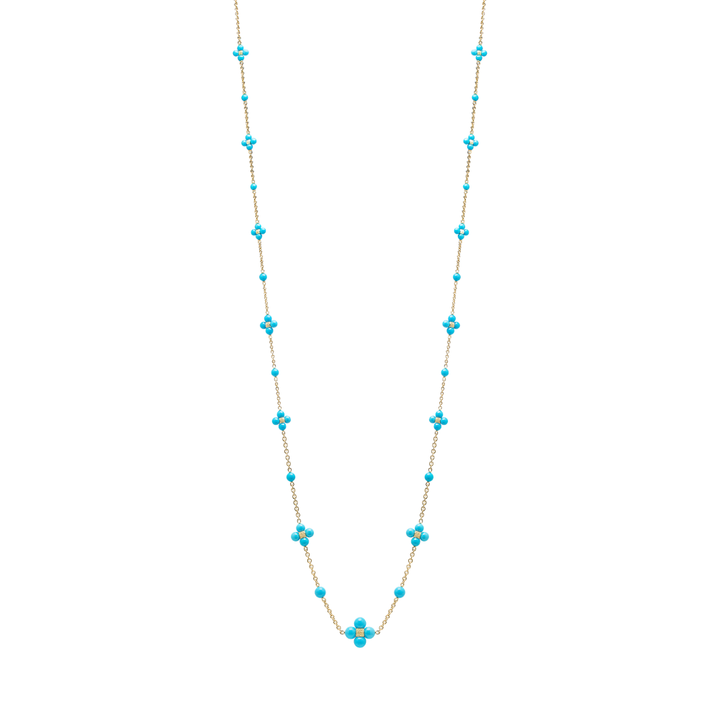 PAUL MORELLI 18K YELLOW GOLD TURQUOISE SEQUENCE NECKLACE