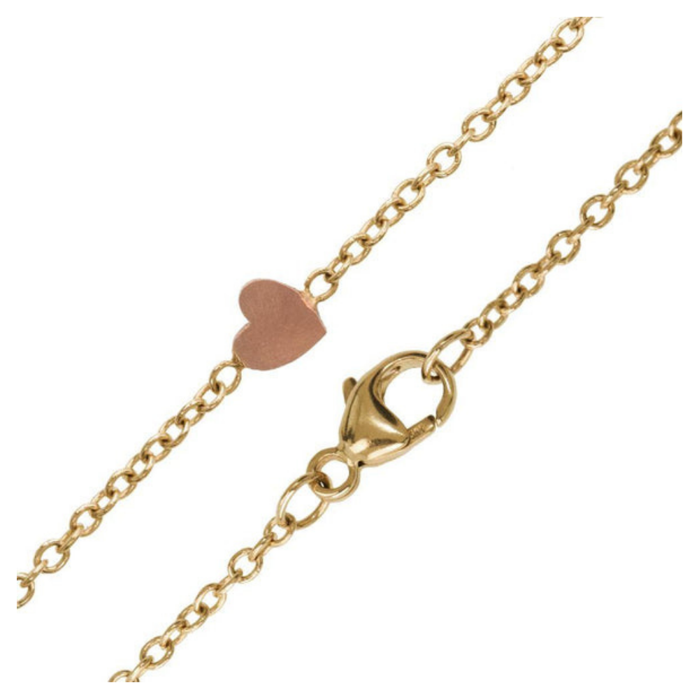 HEATHER B. MOORE 14K YELLOW GOLD NECKLACE 14K ROSE GOLD HEART