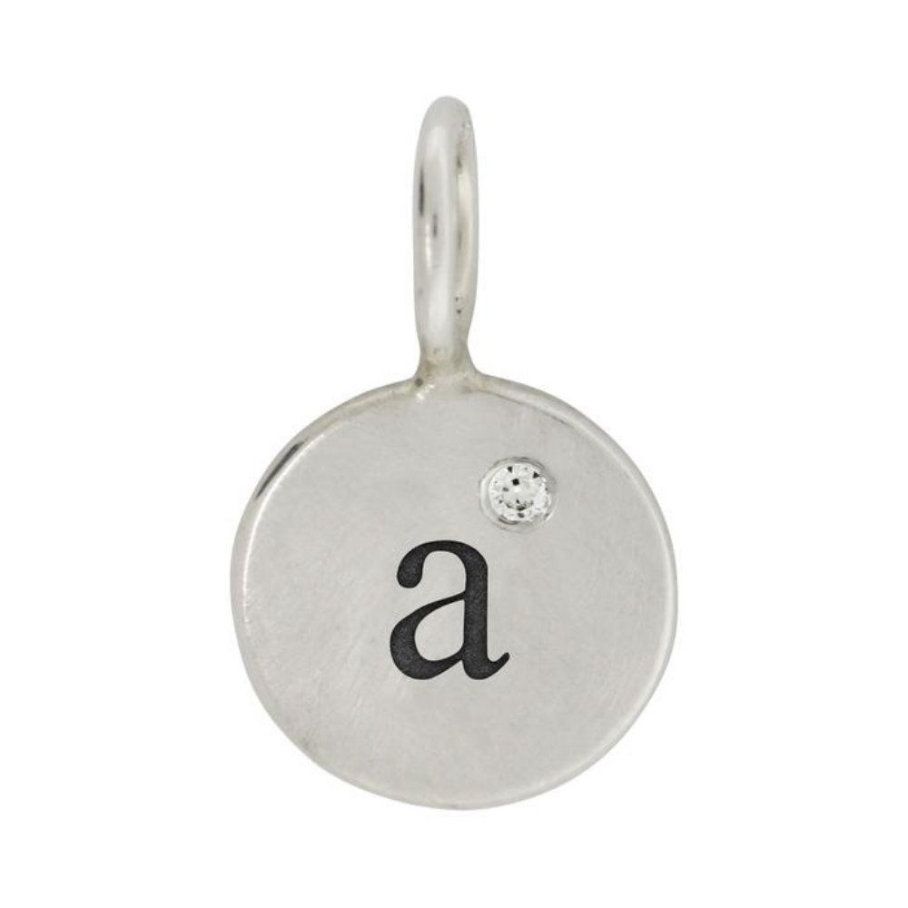 HEATHER B. MOORE STERLING SILVER DIAMNOND INITIAL CHARM