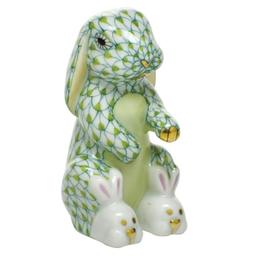 HEREND Bunny Slippers KEYLIME