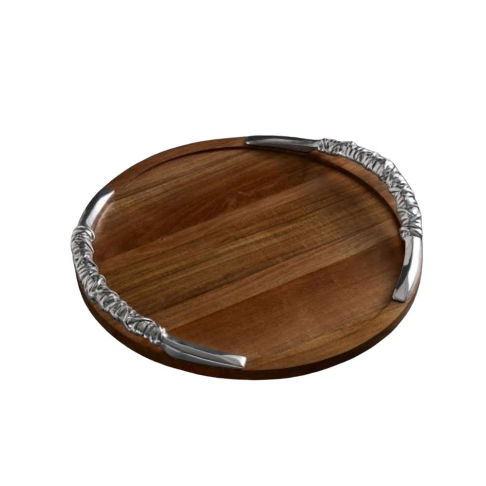 BEATRIZE BALL SOHO LAZY SUSAN CUTTING BOARD WITH GALENA HANDLES - 18"