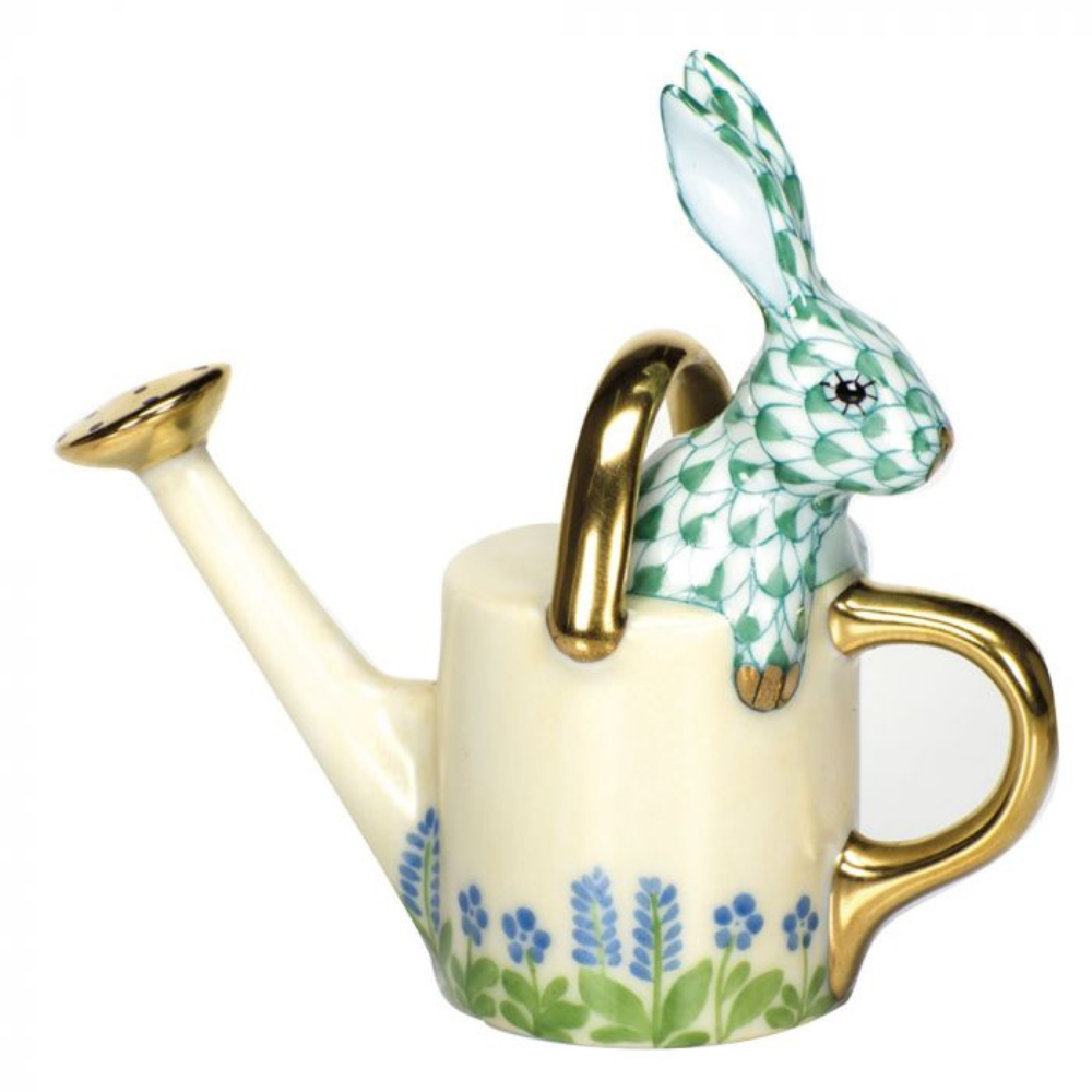 HEREND Watering Can With Bunny GREEN