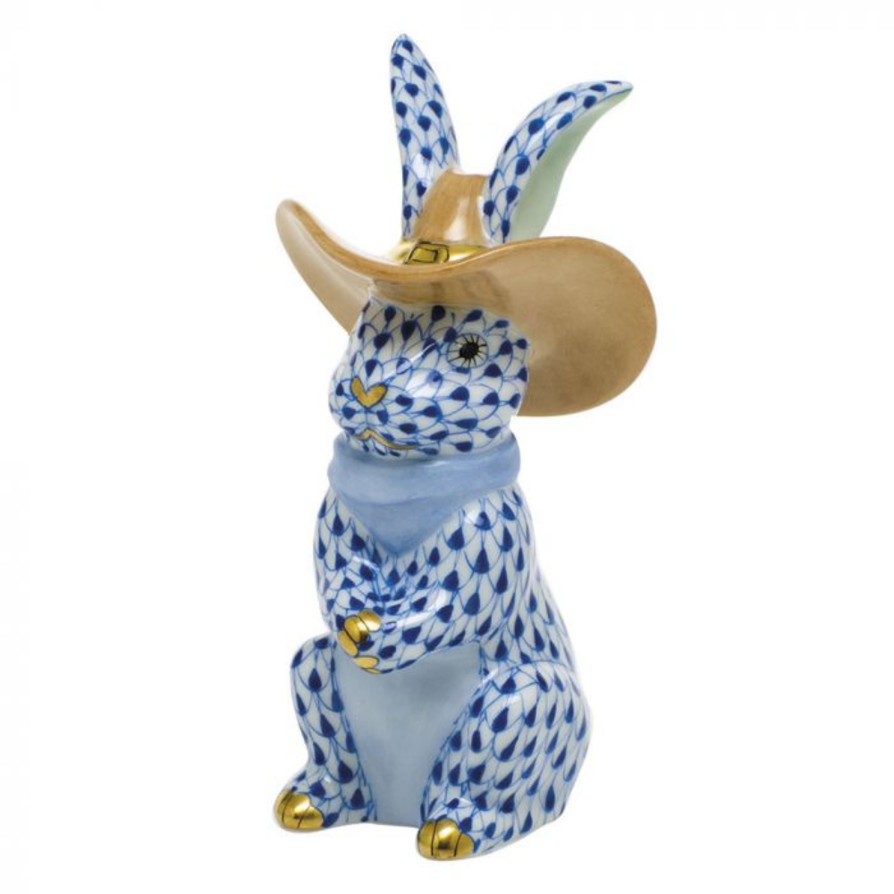 HEREND Cowboy Bunny SAPPHIRE