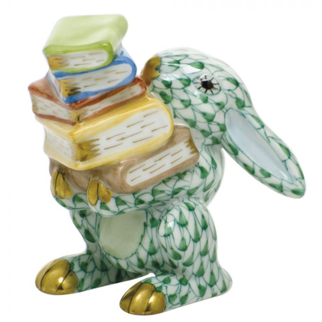 HEREND Scholarly Bunny GREEN