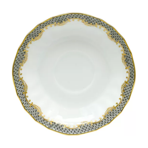HEREND FISH SCALE GRAY CANTON SAUCER