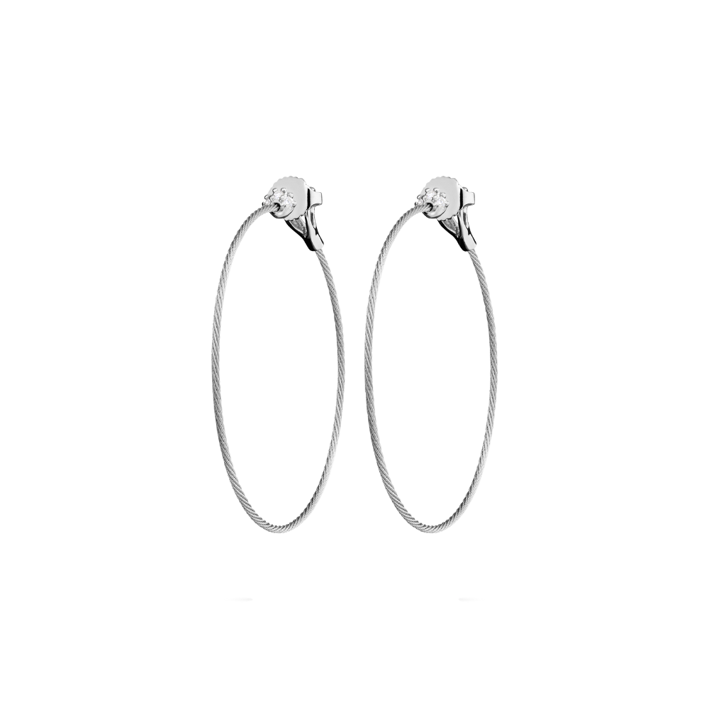 PAUL MORELLI YELLOW GOLD UNITY THIN HOOPS WITH DIAMONS