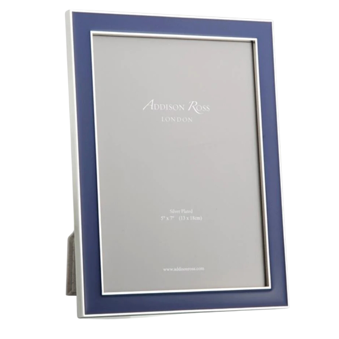 ADDISON ROSS Navy Blue Enamel And Silver Frame