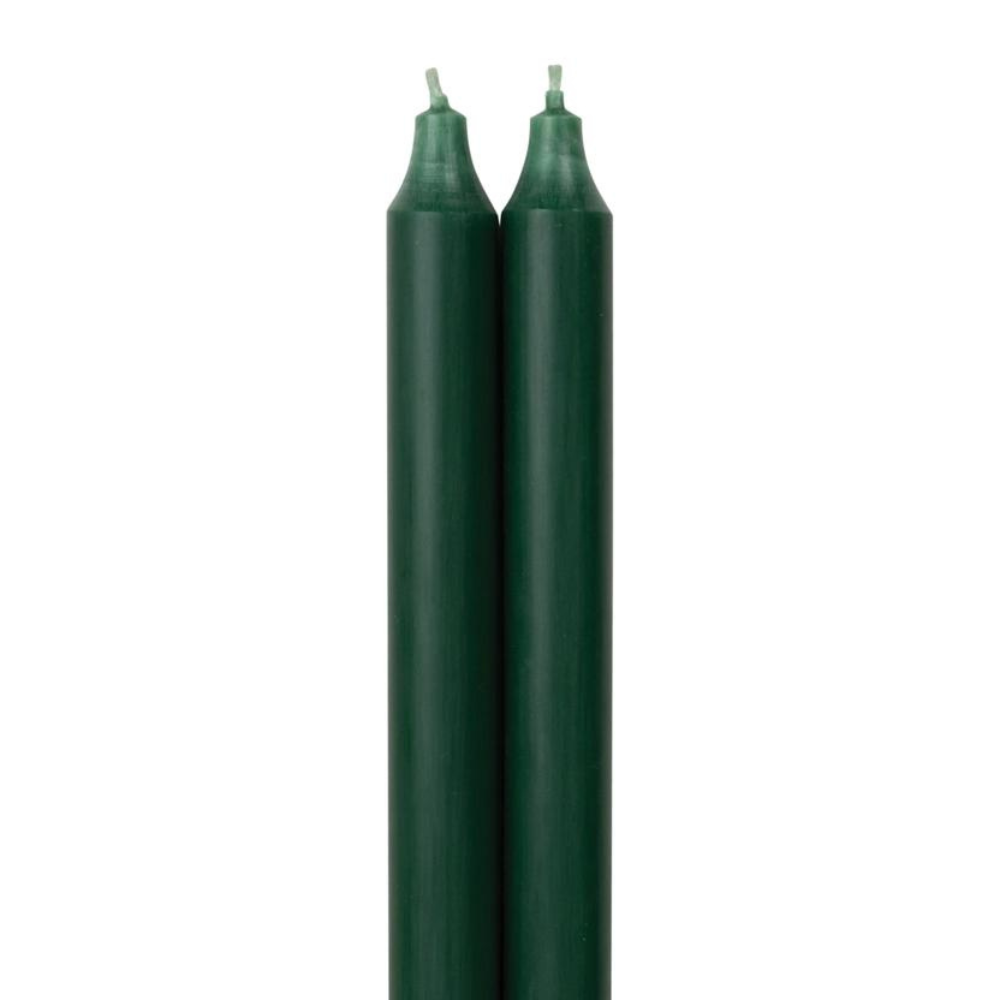 NORTHERN LIGHTS HUNTER GREEN TAPER CANDLES