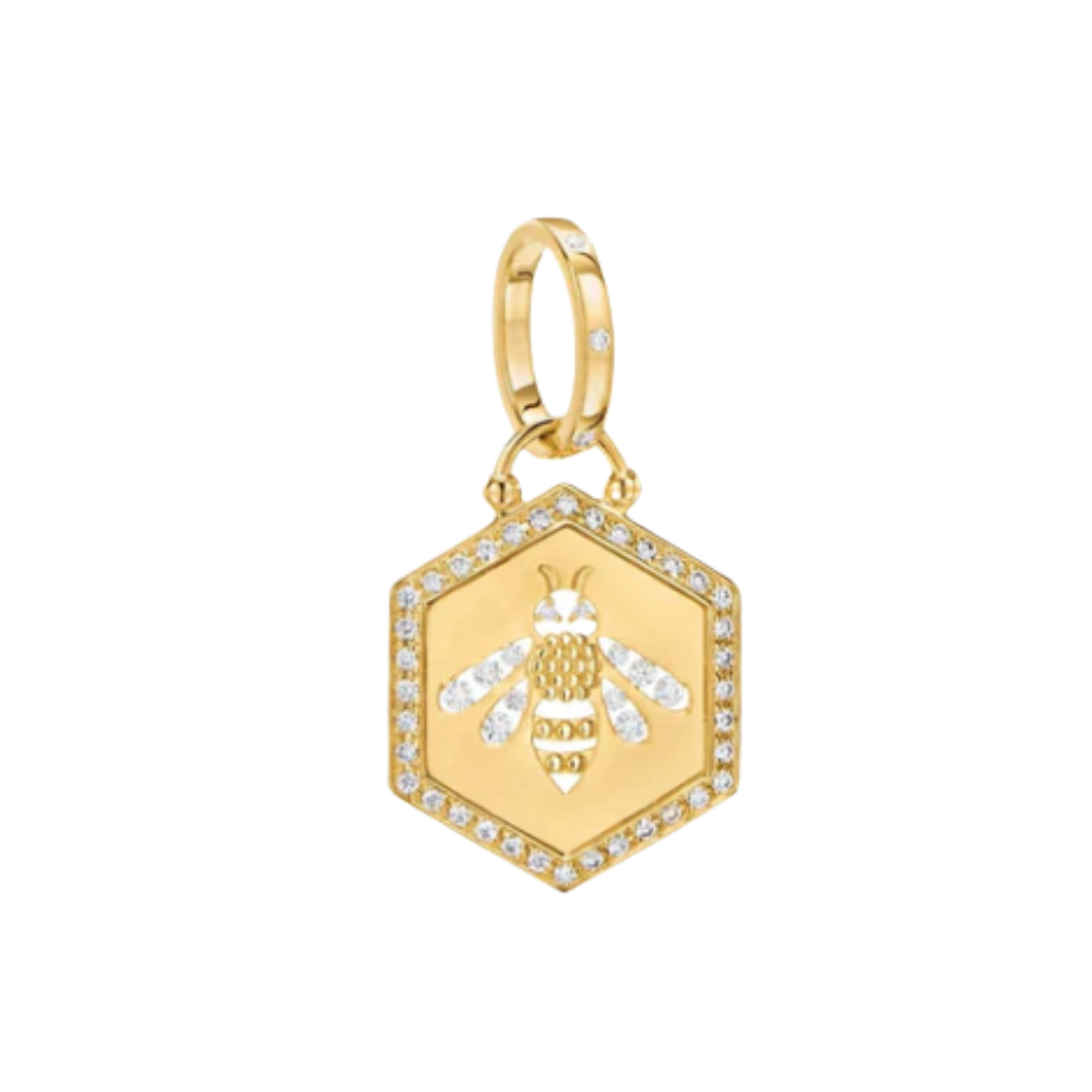 TEMPLE ST CLAIR 18K YELLOW GOLD QUEEN BEE WITH DIAMONDS