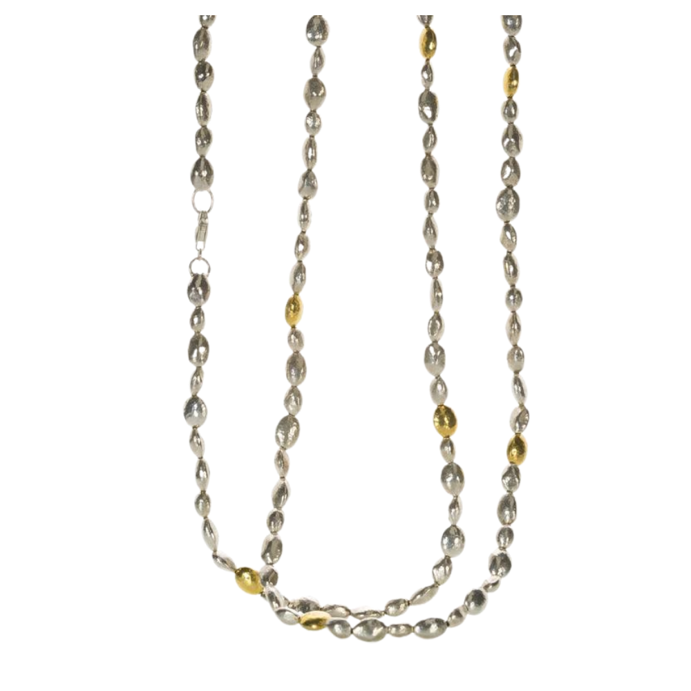 GURHAN 24K YELLOW GOLD LAYERED OVER STERLING SILVER SPELL SILVER NECKLACE