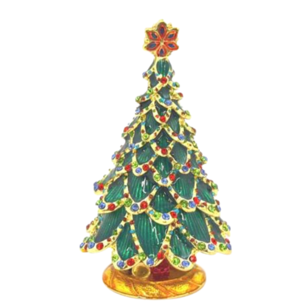 CIEL COLLECTABLES BEJEWELED CHRISTMAS TREE TRINKET BOX