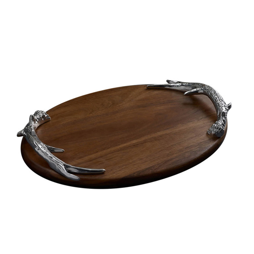 BEATRIZE BALL WOOD WESTERN ANTLER OVAL CUTTING BOARD - LARGE