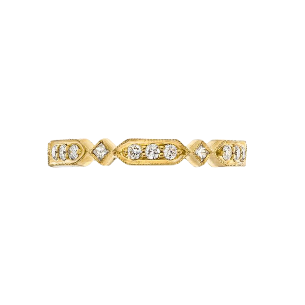 SETHI COUTURE 18K YELLOW GOLD PRINCESS CUT DIAMOND RING