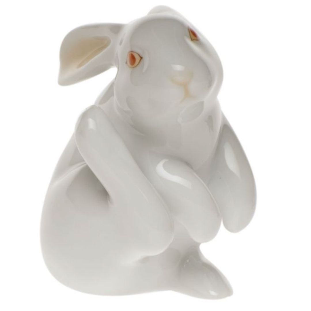 HEREND White Scratching Bunny