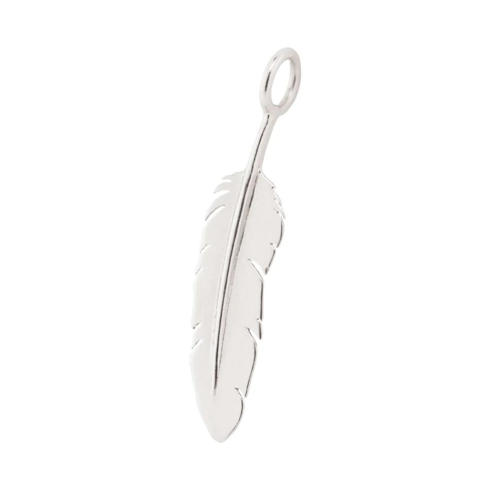 HEATHER B. MOORE STERLING SILVER FEATHER CHARM