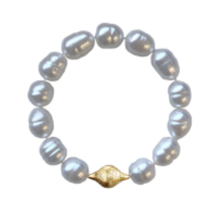 RAY GRIFFITHS 18K YELLOW GOLD PEARL BRACELET