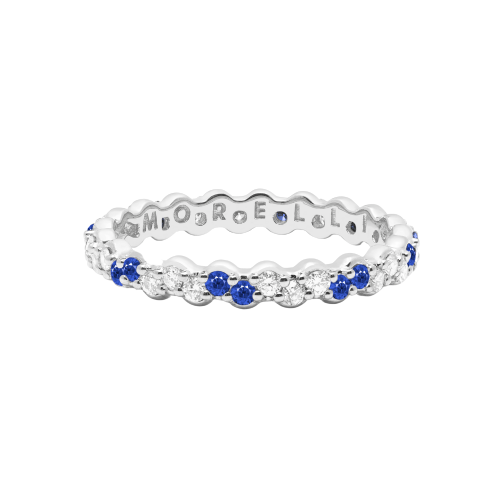 PAUL MORELLI PINPOINT SAPPHIRE AND DIAMOND RING 6 3/4