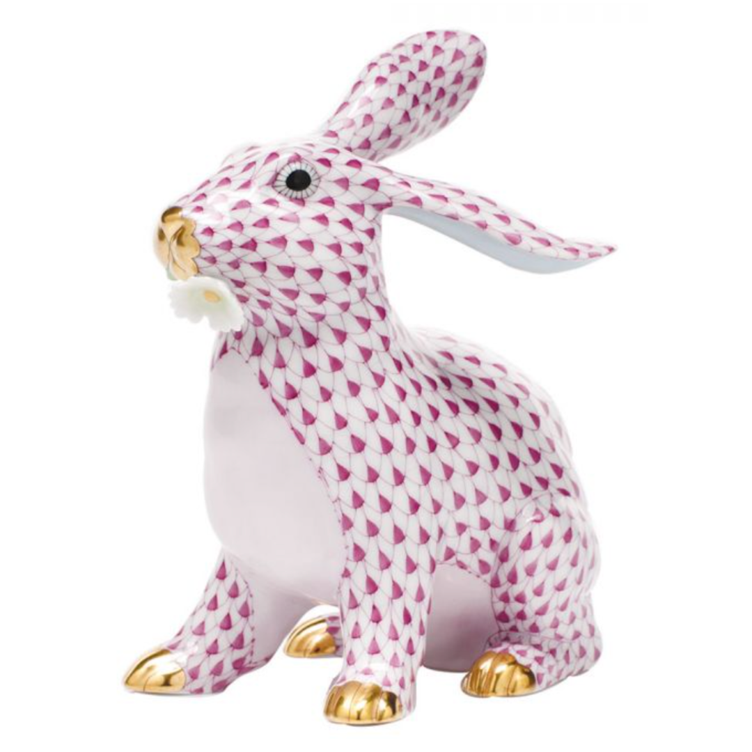 HEREND HEREND BUNNY WITH DAISY RASPBERRY