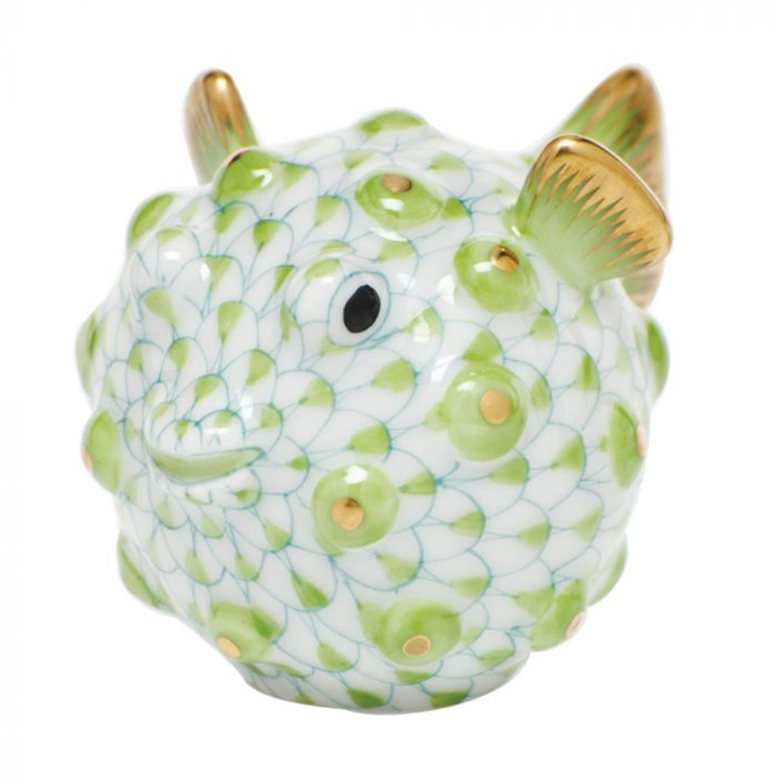 HEREND PUFFER FISH KEYLIME