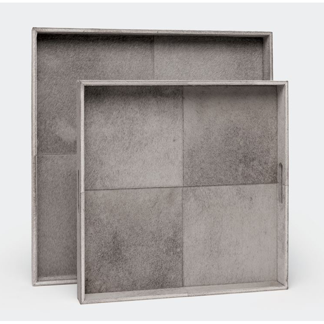 MADE GOODS MADE GOODS RENARD TRAY SQUARE GRAY HAIR-ON-HIDE SMALL