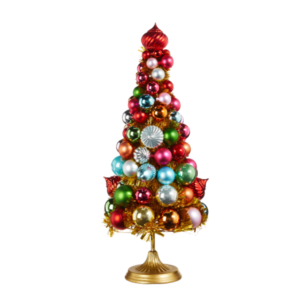 RAZ IMPORTS ORNAMENTAL CHRISTMAS TREE ON PEDESTAL