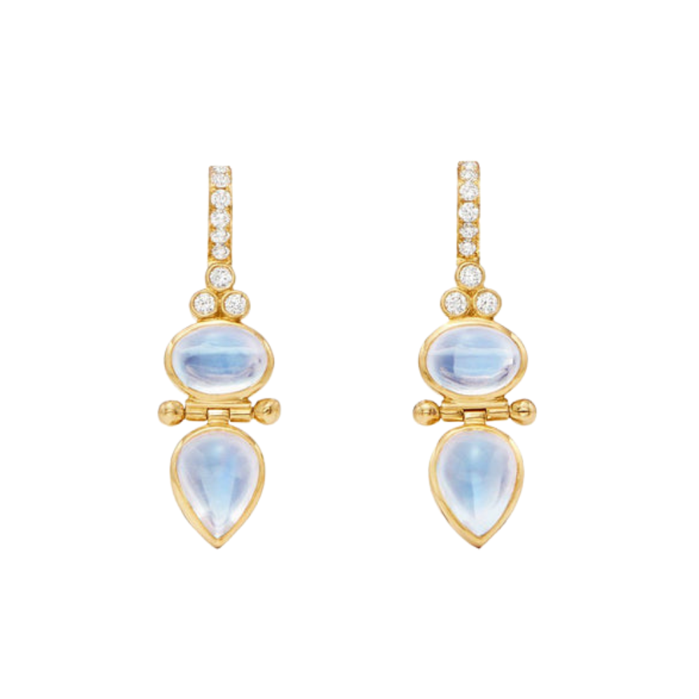 TEMPLE ST CLAIR 18K YELLOW GOLD MOONSTONE EARRINGS