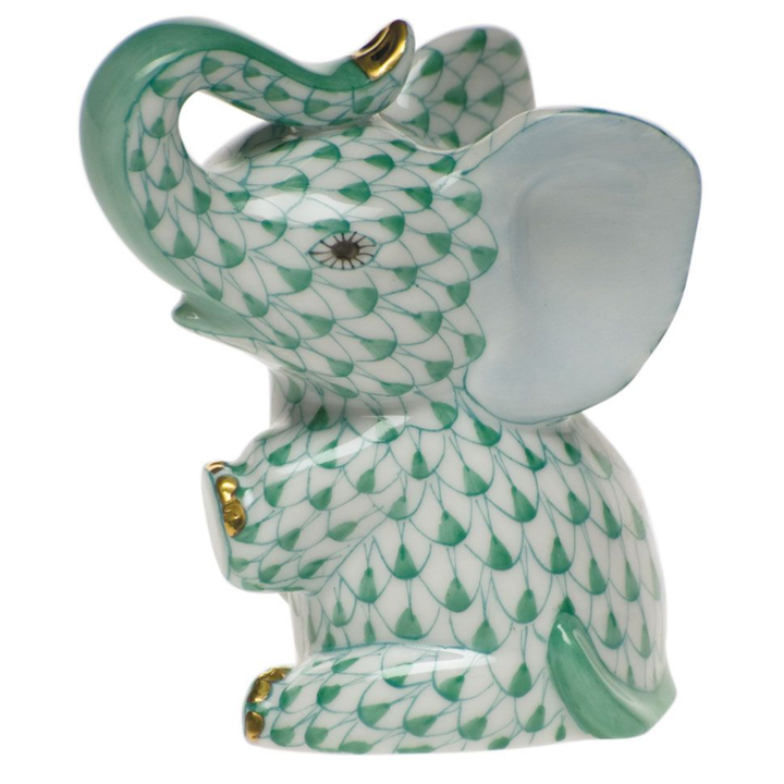HEREND Baby Elephant GREEN