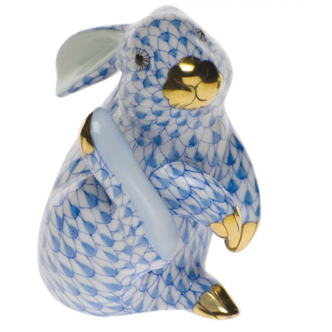 HEREND Scratching Bunny BLUE