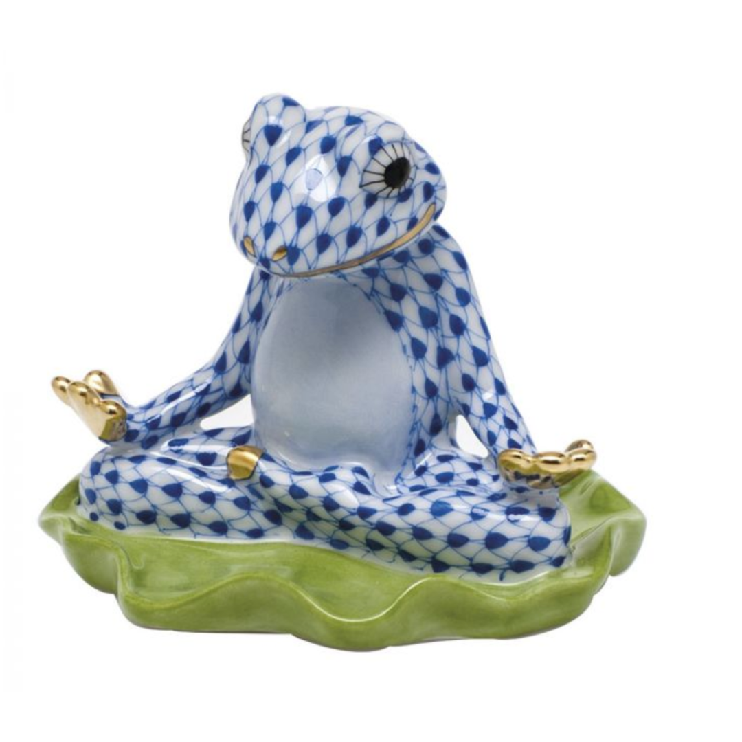 HEREND Yoga Frog SAPPHIRE