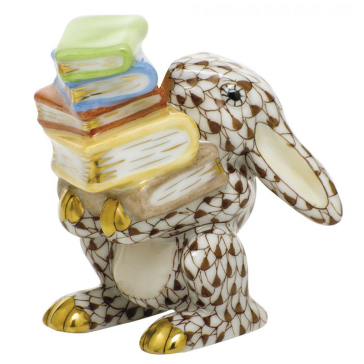 HEREND Scholarly Bunny CHOCOLATE