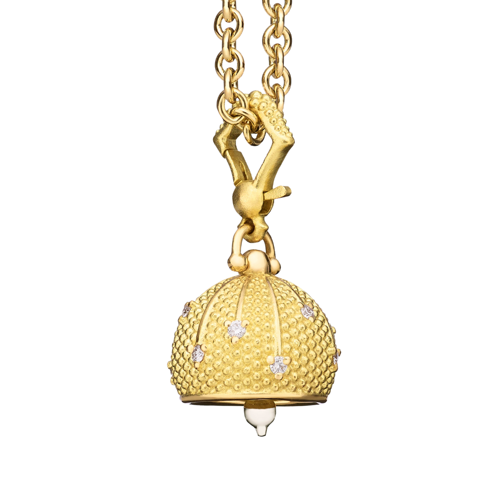 PAUL MORELLI 18K YELLOW GOLD AND 18K WHITE GOLD SEQUENCE MEDITATION BELL WITH DIAMONDS