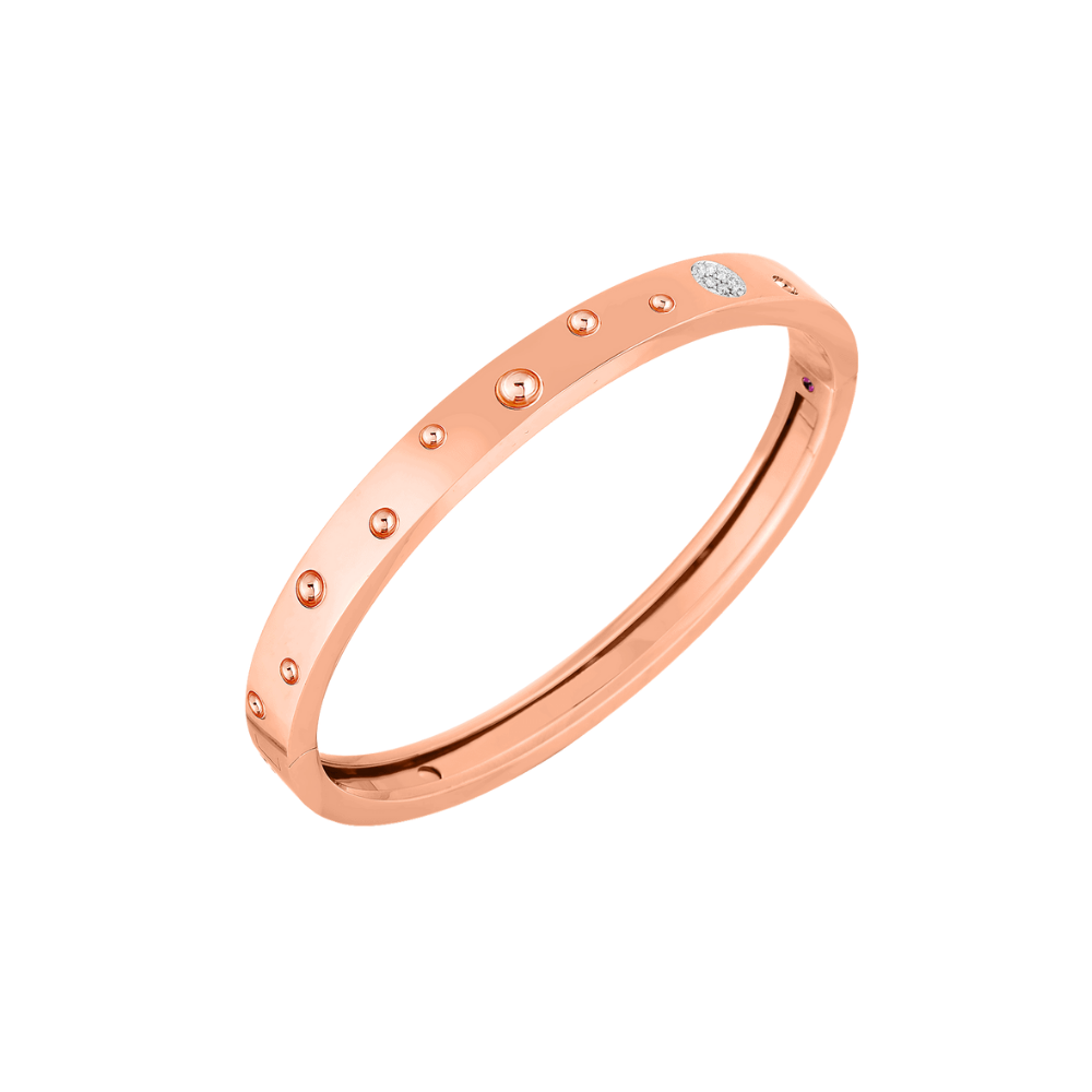 ROBERTO COIN 18K ROSE GOLD WITH DIAMOND LUNA RING