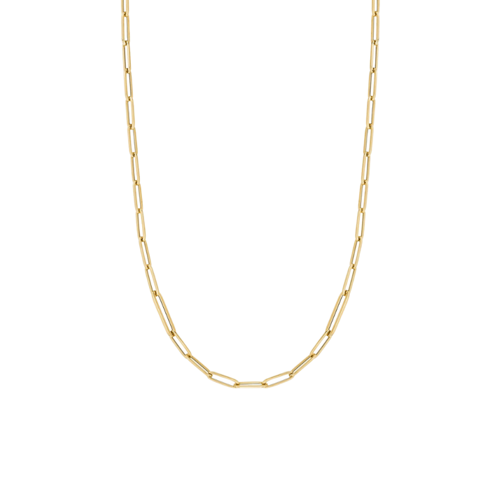 ROBERTO COIN SHINY FLUTED PAPERCLIP CHAIN 18K YG 22"