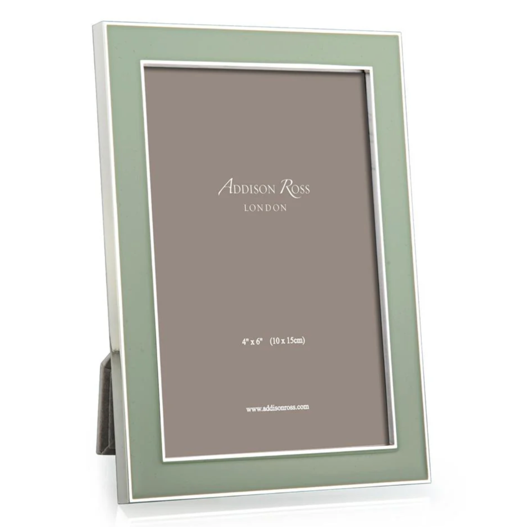 ADDISON ROSS Pale Sage Green And Silver Frame