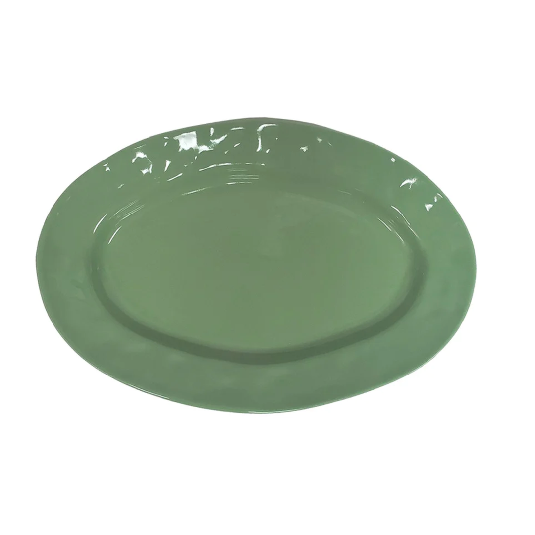 SKYROS Small Fern Green Madeira Meadow Oval Platter