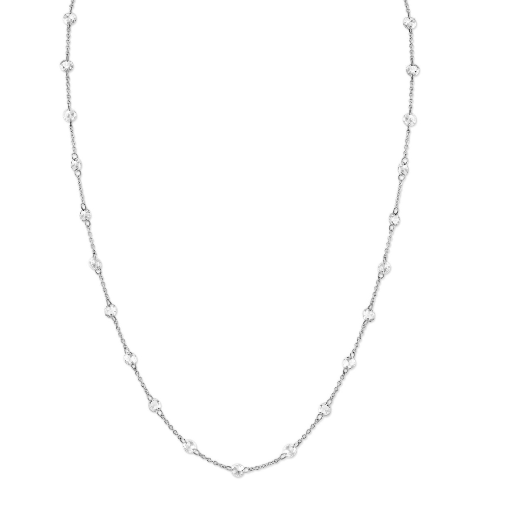 SLOANE STREET 18K WHITE GOLD WITH DIAMONDS CHAIN NECKLACE
