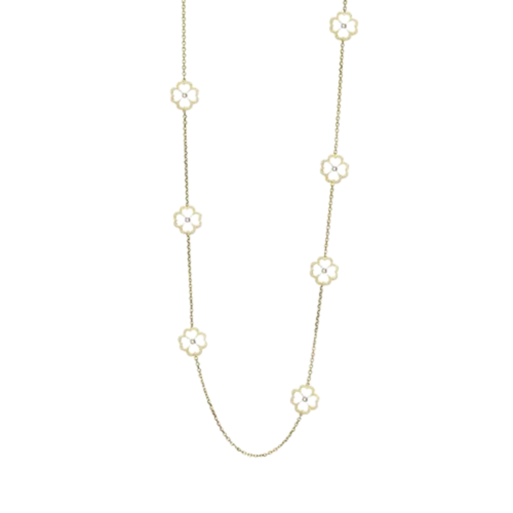 GUMUCHIAN 18K YELLOW GOLD KELLY NECKLACE WITH DIAMONDS 34''