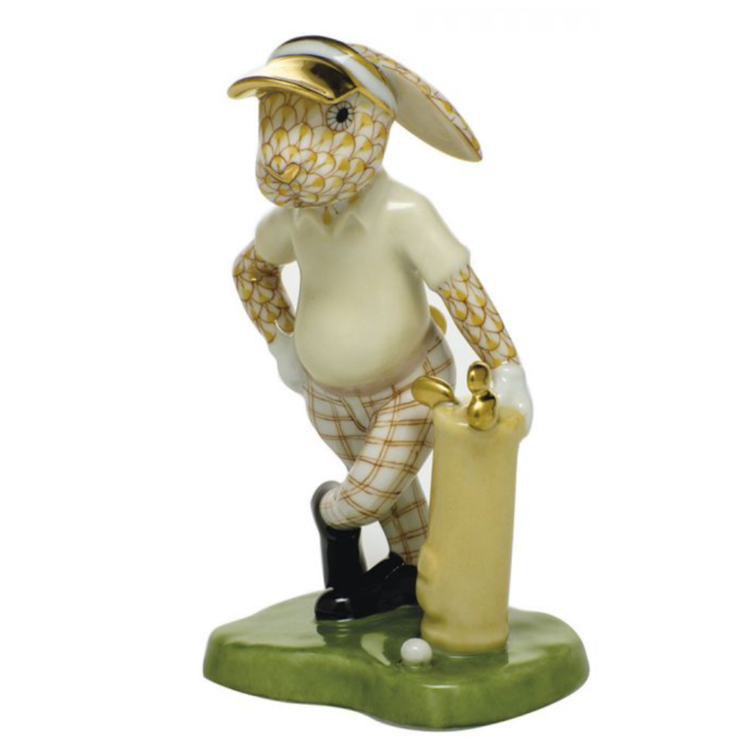 HEREND Golf Bunny BUTTERSCOTCH