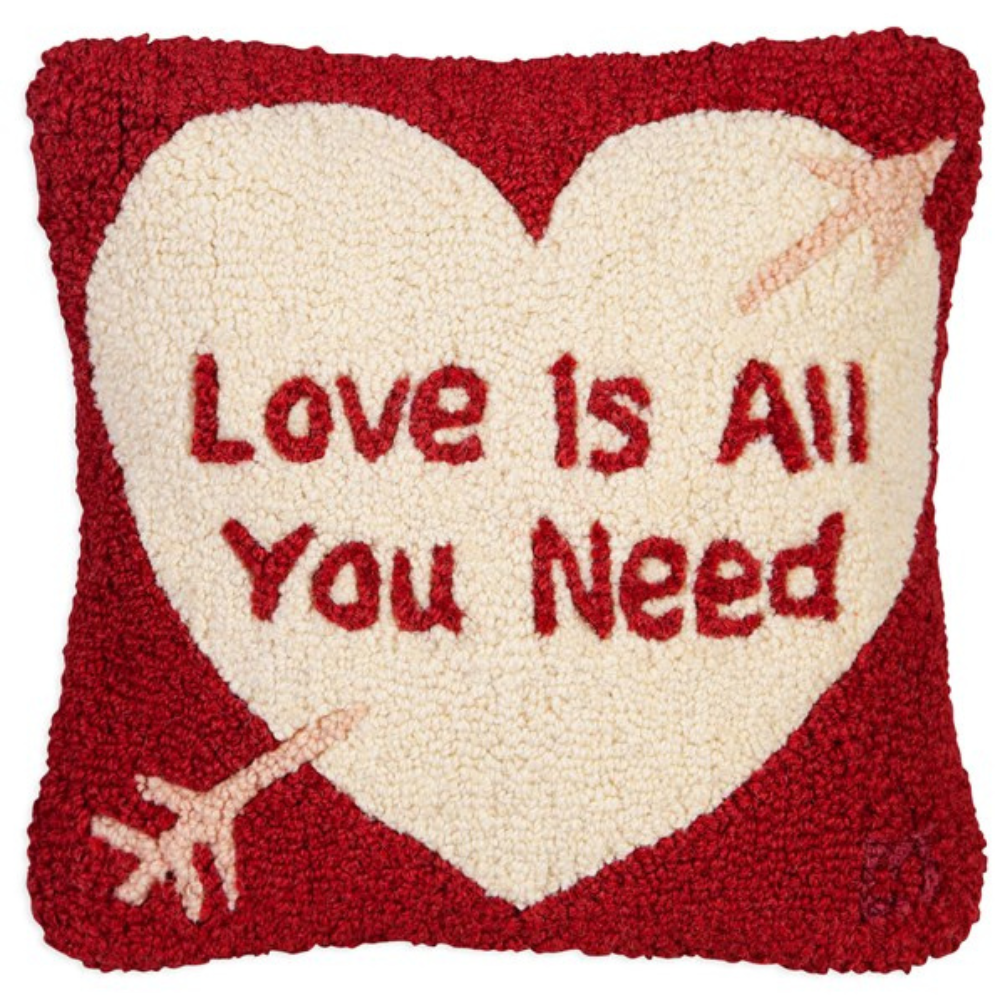 CHANDLER 4 CORNERS Love Is All You Need Handhooked Pillow