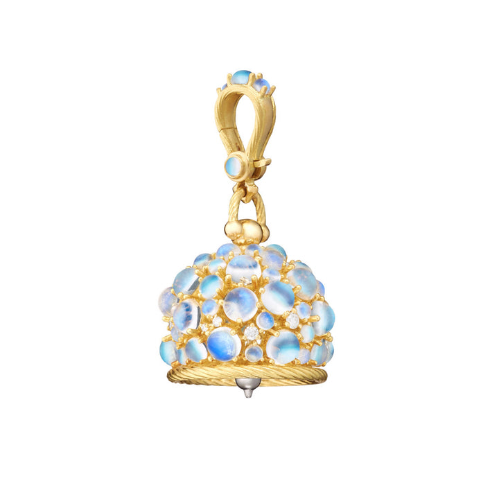 PAUL MORELLI 18K YELLOW GOLD AND 18K WHITE GOLD MOONSTONE MEDITATION BELL WITH DIAMONDS Default Title