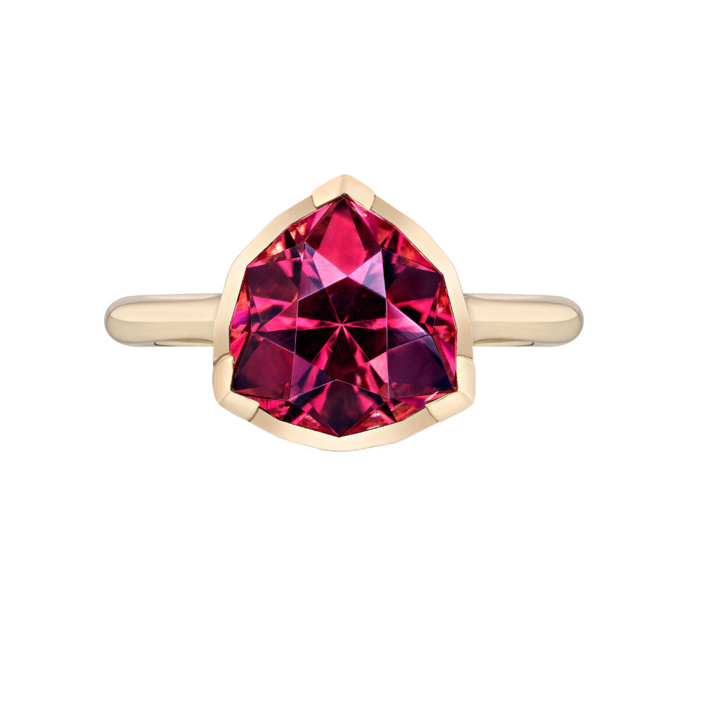 ANDY LIF JEWELRY 18K YELLOW GOLD PINK TOURMALINE AND DIAMOND RING Default Title