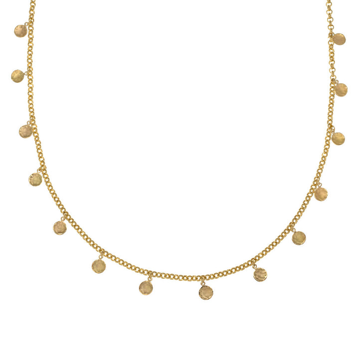 ANNE SPORTUN 18K YELLOW GOLD HAMMERED DISC STATIONS ON ROLO CHAIN Default Title