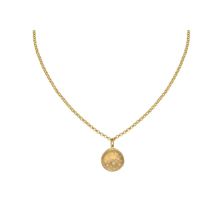 ANNE SPORTUN 18K YELLOW GOLD LUNA STAR NECKLACE WITH DIAMONDS ON 18" CHAIN Default Title